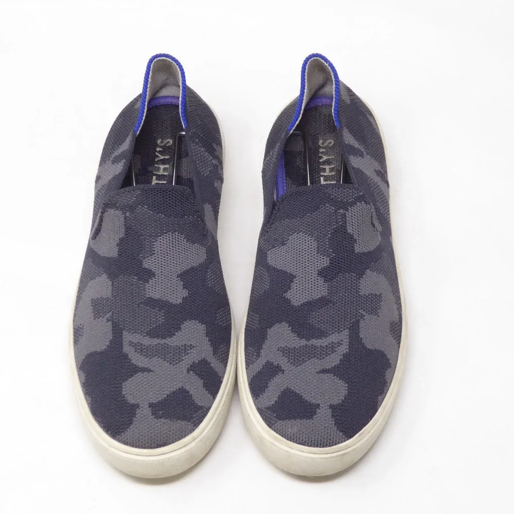 Rothy's Womens The Original Sneakers Navy Camo Slip On Shoes 8